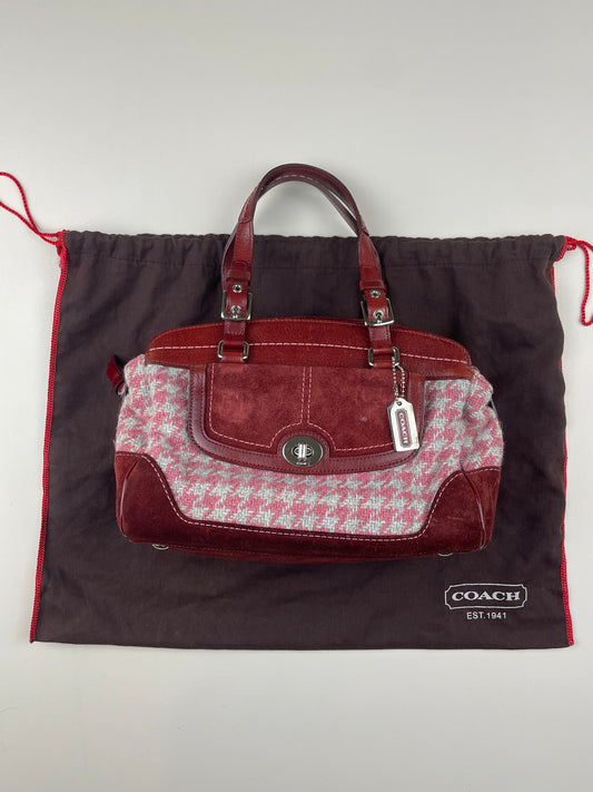 Rare Coach Houndstooth Hampton Satchel