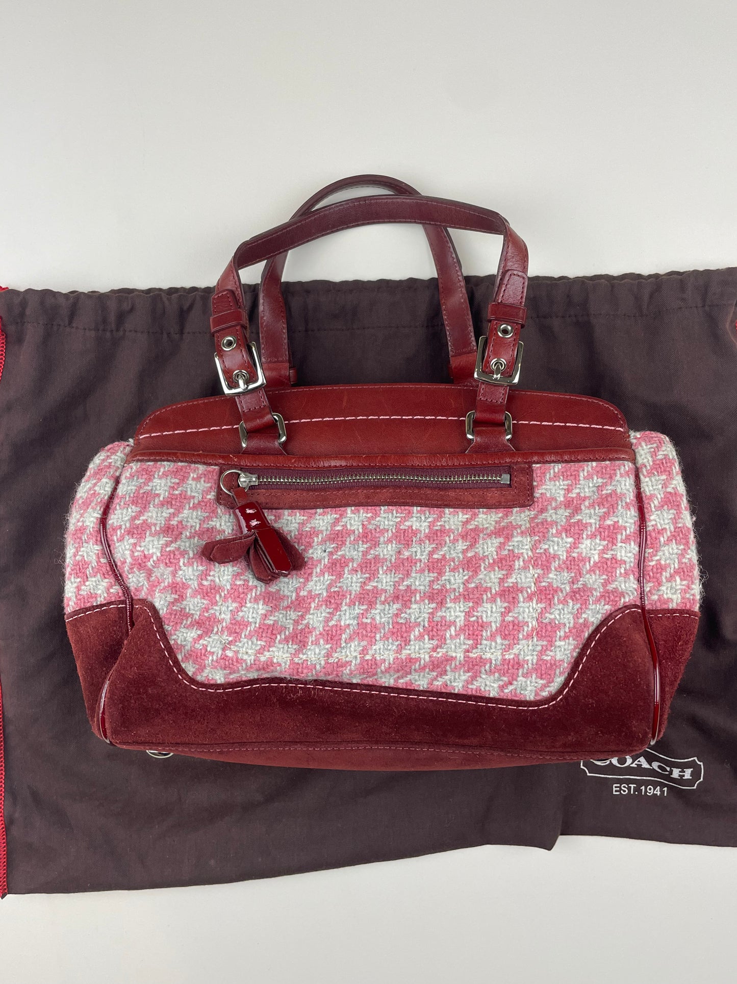 Rare Coach Houndstooth Hampton Satchel