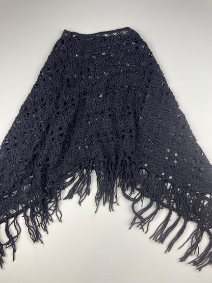 Brown Crochet Poncho