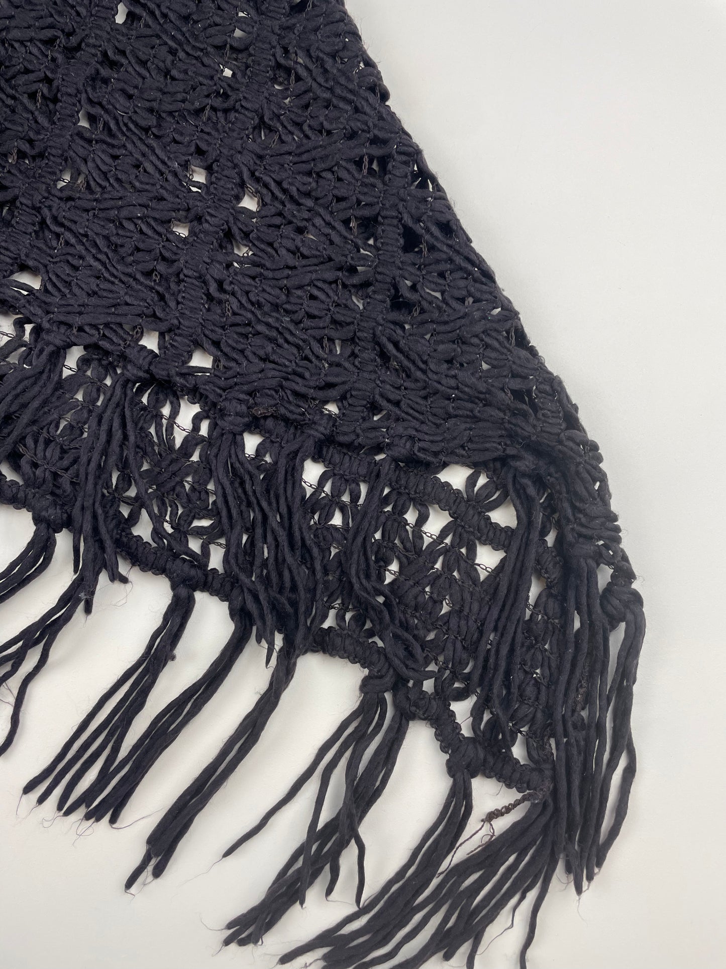 Brown Crochet Poncho