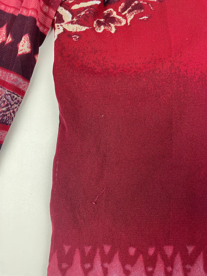 2000s Red Mesh Top