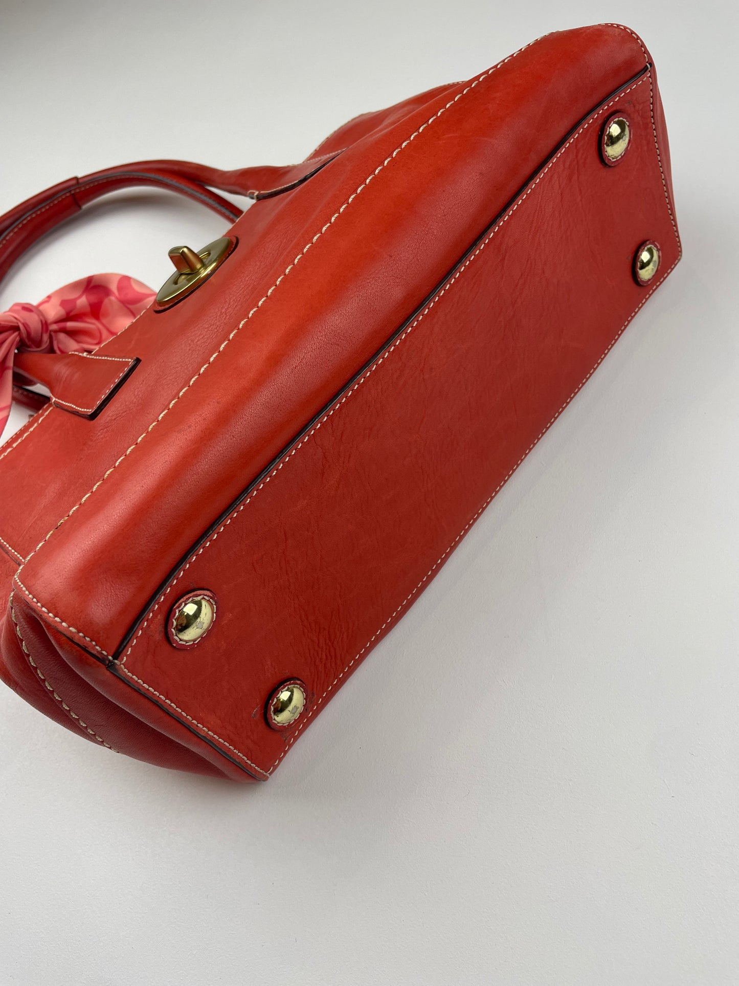 Coach Madeline Turnlock Satchel with Scarf