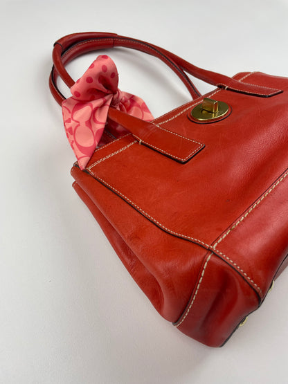 Coach Madeline Turnlock Satchel with Scarf