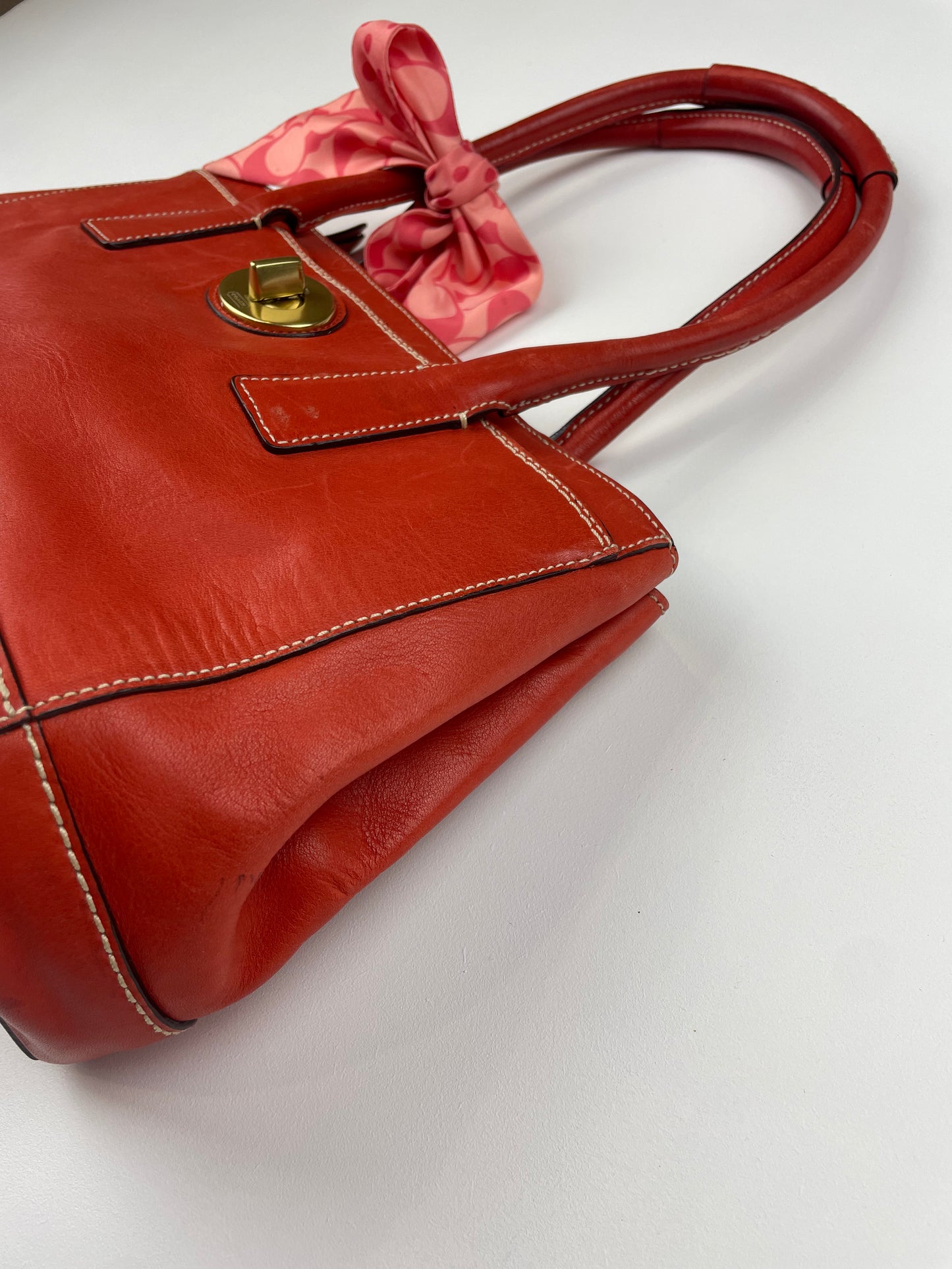 Coach Madeline Turnlock Satchel with Scarf
