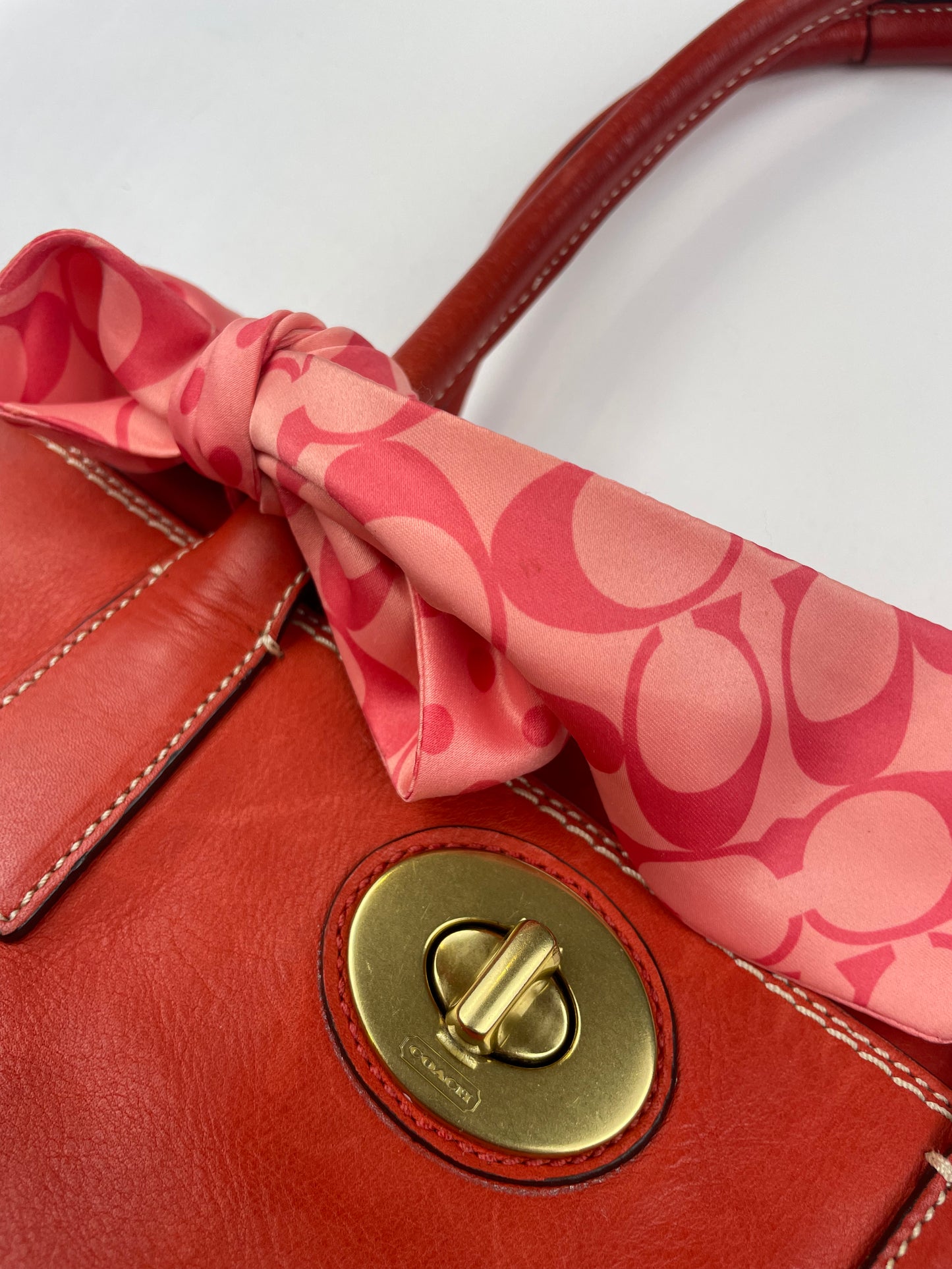 Coach Madeline Turnlock Satchel with Scarf