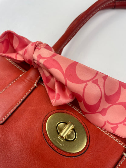 Coach Madeline Turnlock Satchel with Scarf