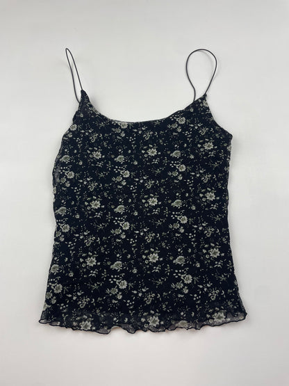 2000s Flower Mesh Top