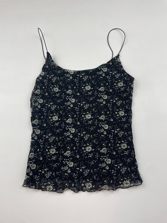 2000s Flower Mesh Top