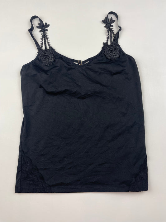 Black Cami with Flower Details