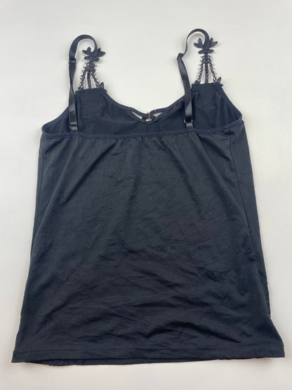 Black Cami with Flower Details