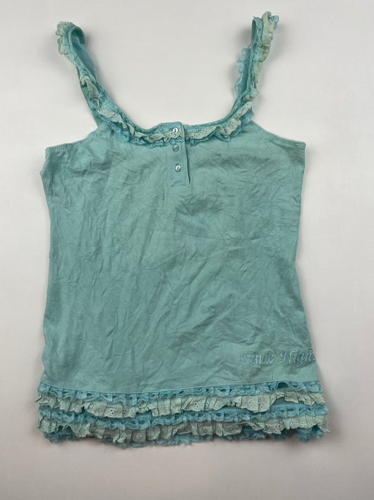 Blue Y2K Ruffle Cami