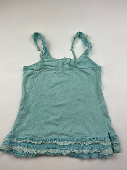 Blue Y2K Ruffle Cami