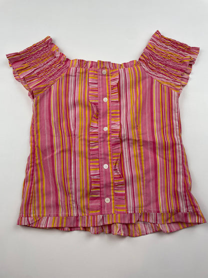 Striped Cinched Back Top