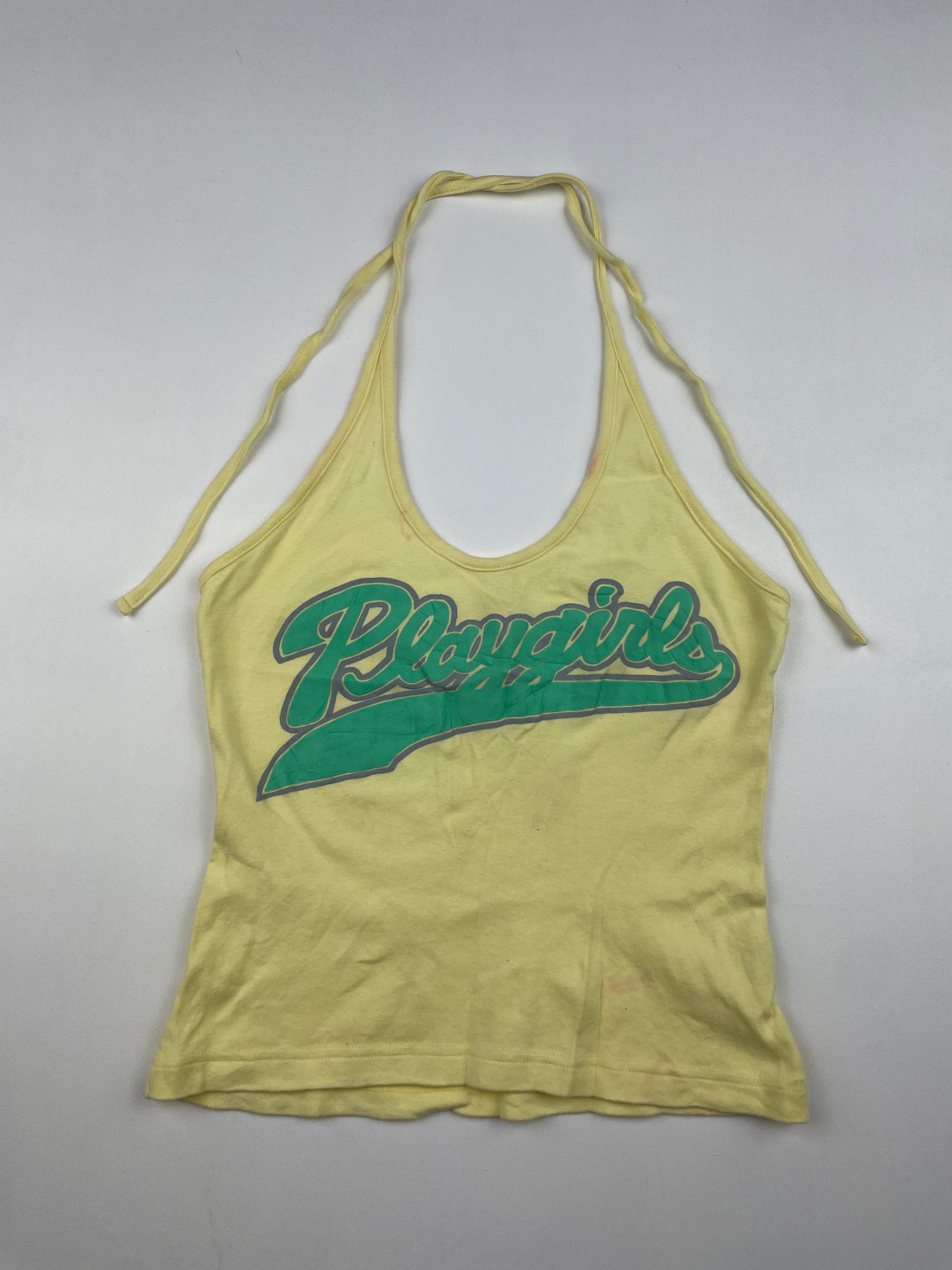 Yellow Halter Graphic Top