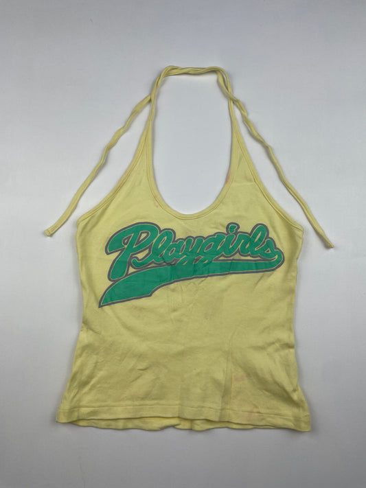 Yellow Halter Graphic Top