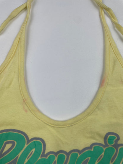 Yellow Halter Graphic Top