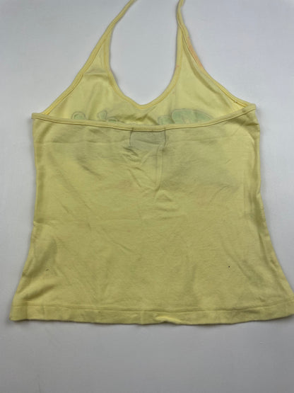Yellow Halter Graphic Top