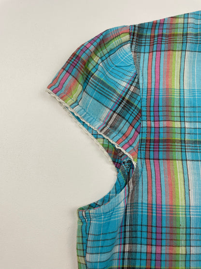 Plaid Shirt with Back Tie