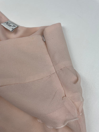 Pink Strapless Ruffle Top