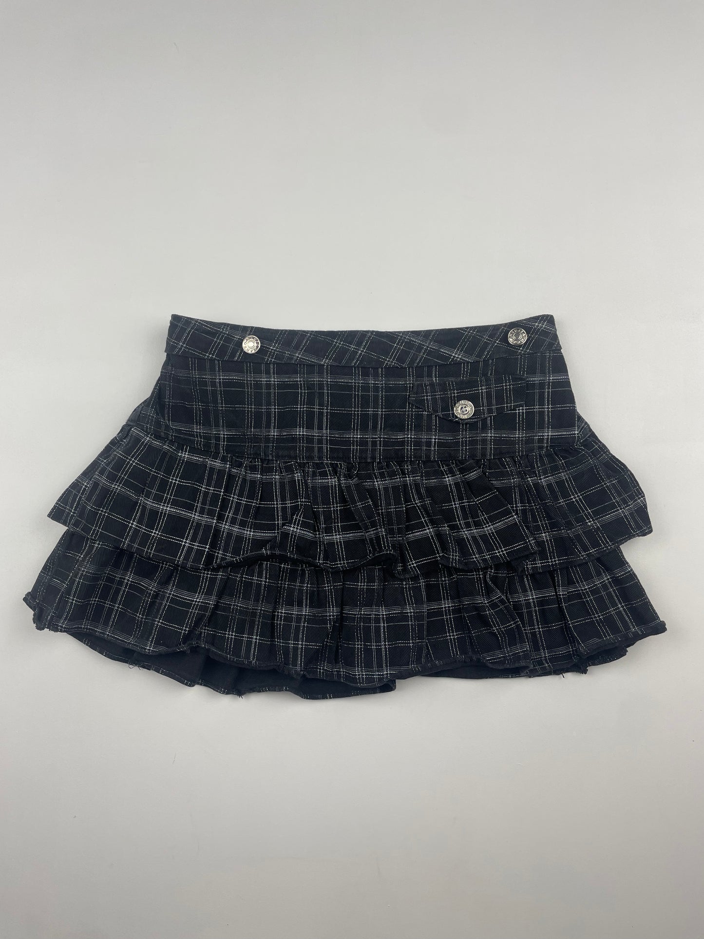 Ruffle Plaid Mini Skirt