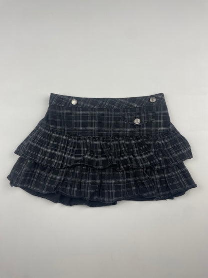 Ruffle Plaid Mini Skirt