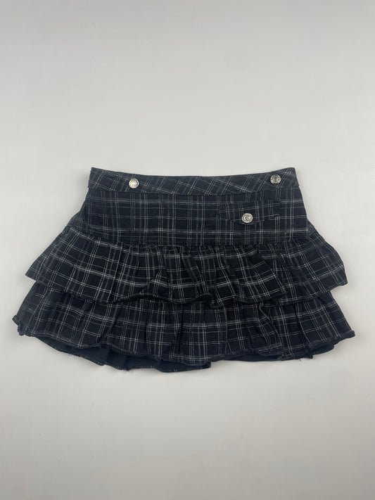 Ruffle Plaid Mini Skirt
