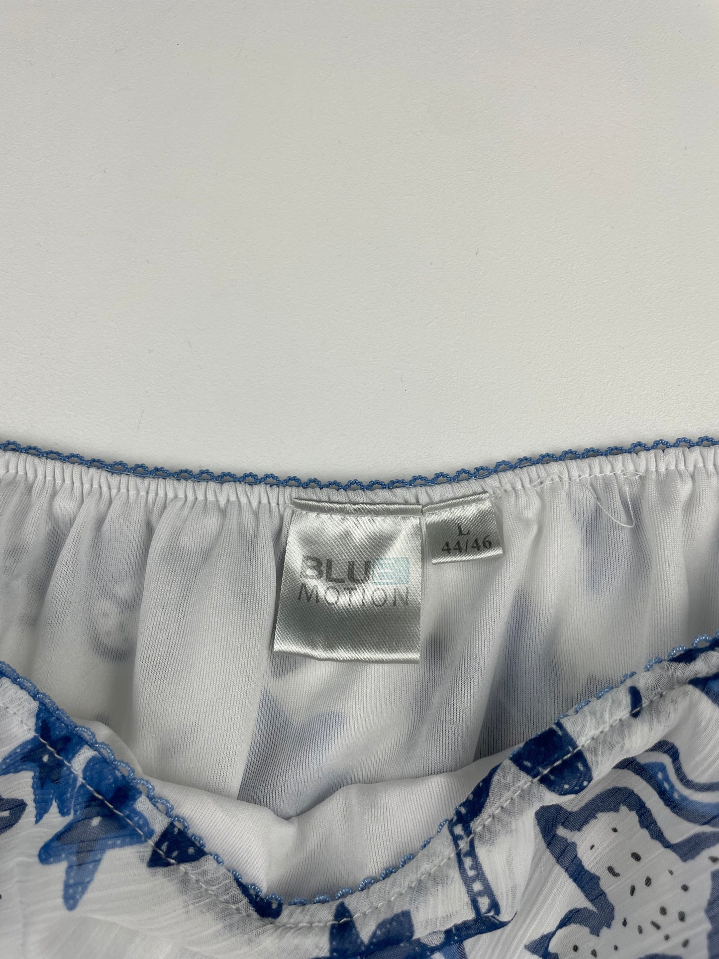 Blue and White Floral Midi Skirt