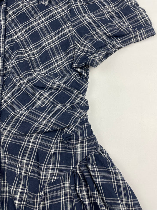 Plaid Button Up Mini Dress
