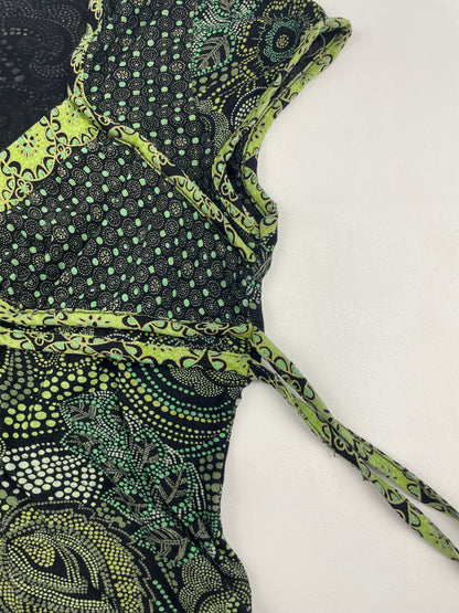 2000s Green Pattern Baby Tee