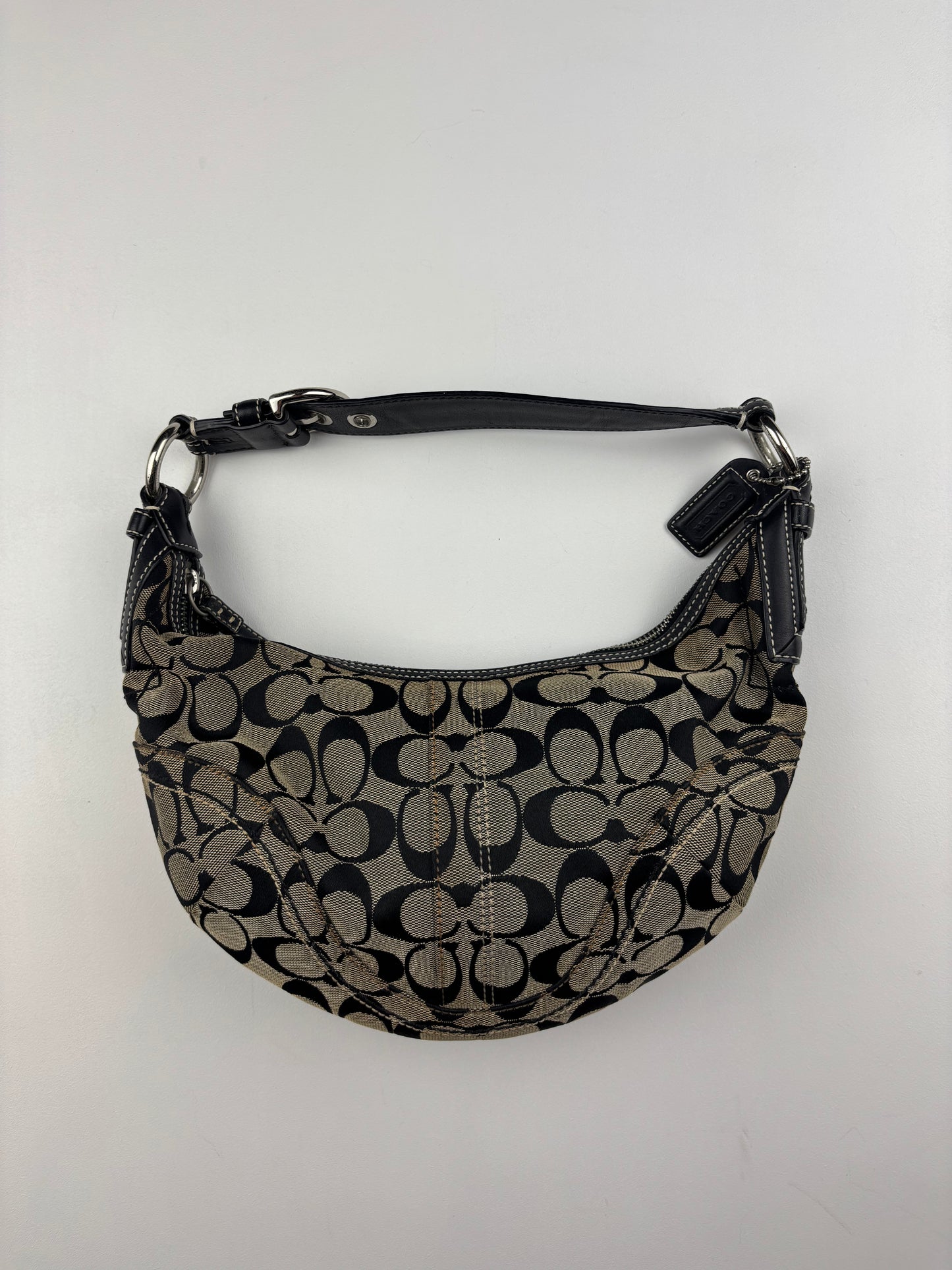 Coach Signature Half Moon Hobo Bag Mini