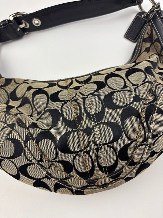 Coach Signature Half Moon Hobo Bag Mini