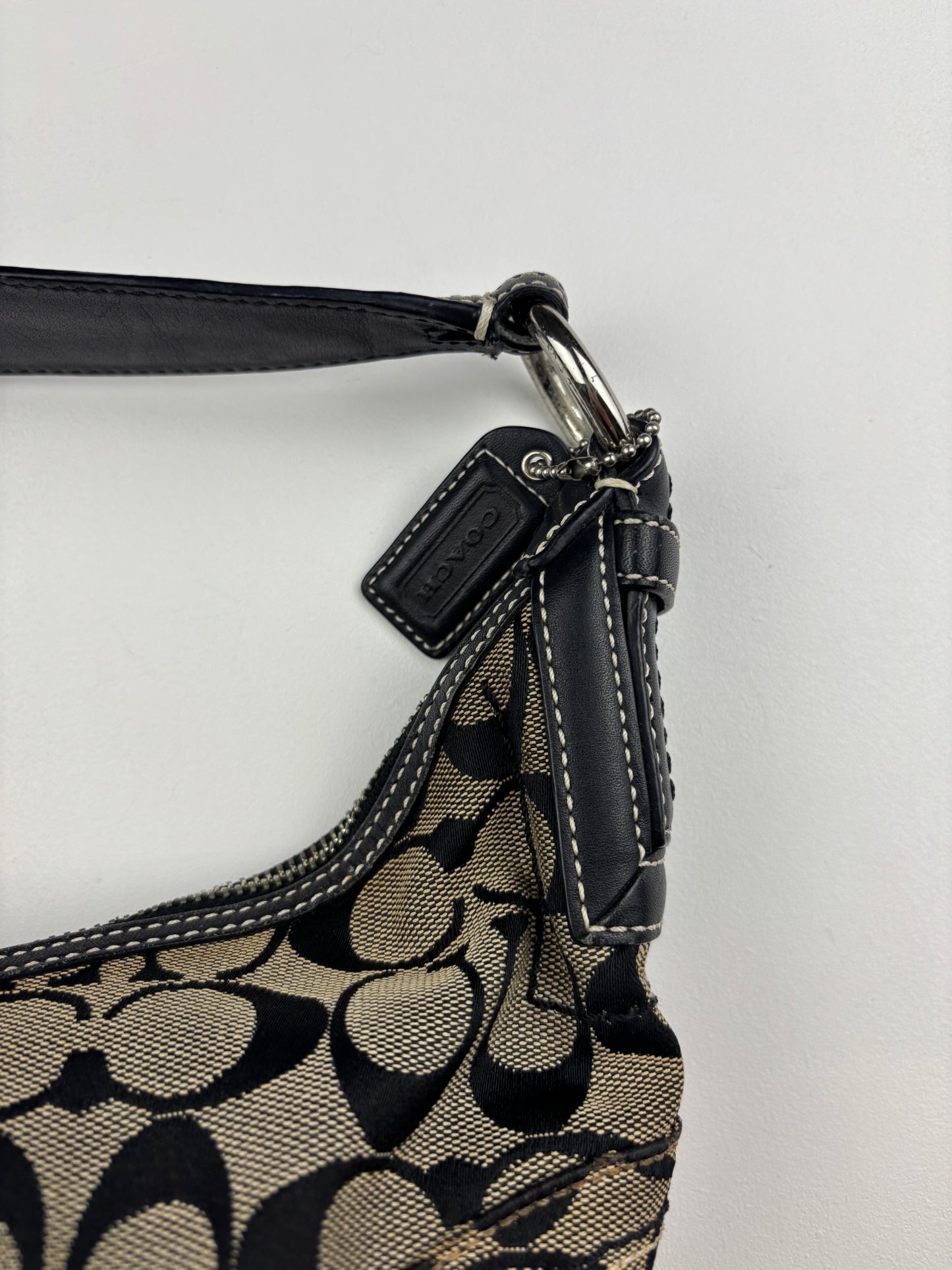 Coach Signature Half Moon Hobo Bag Mini