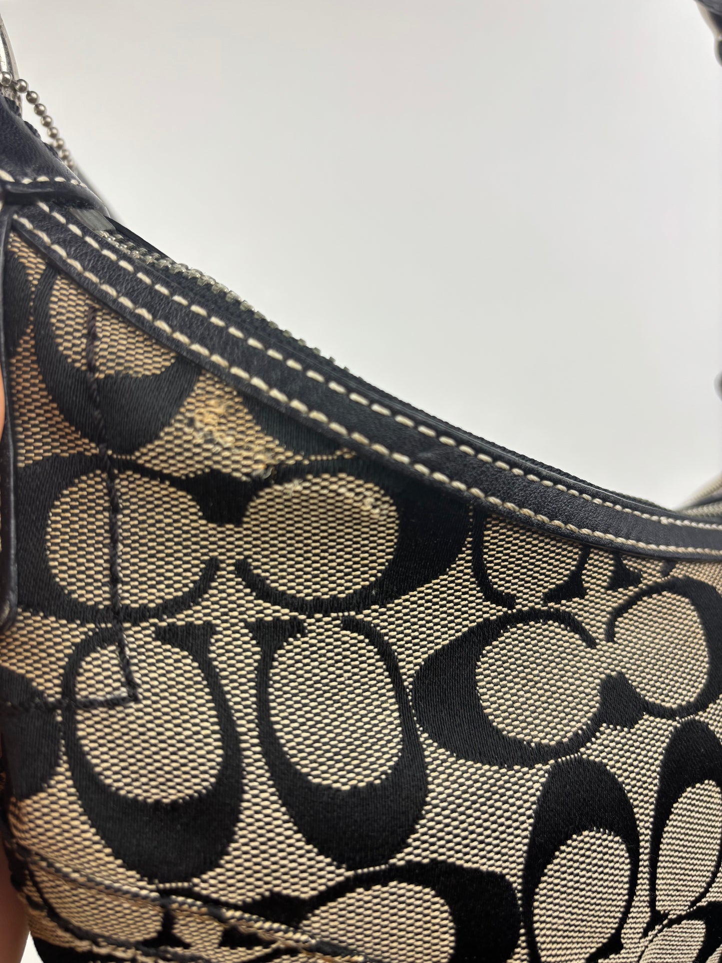 Coach Signature Half Moon Hobo Bag Mini