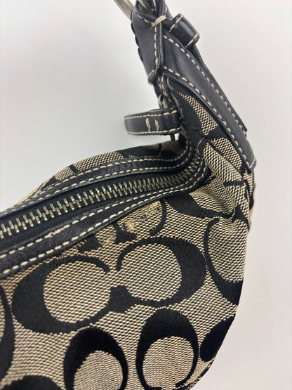 Coach Signature Half Moon Hobo Bag Mini