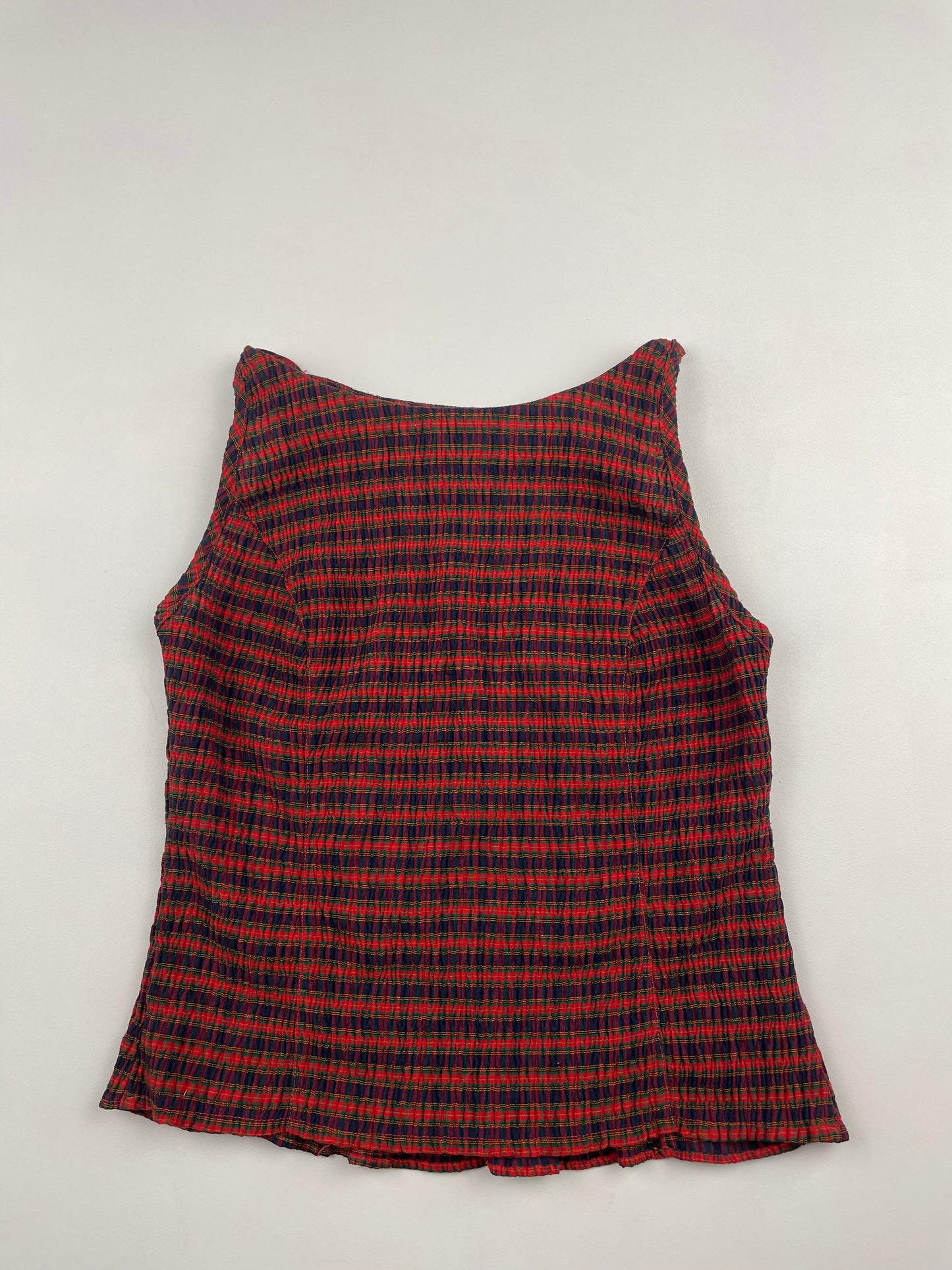 Gingham Boat Neck Top