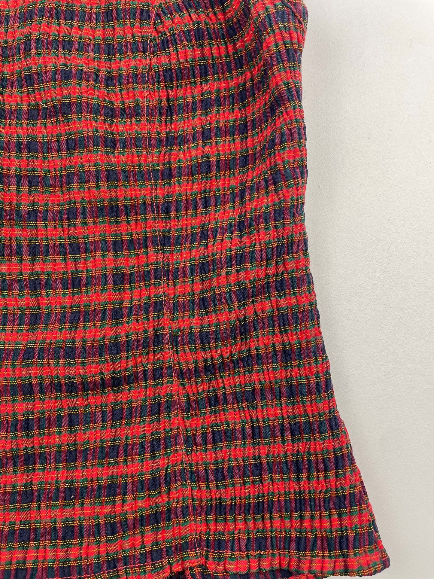 Gingham Boat Neck Top