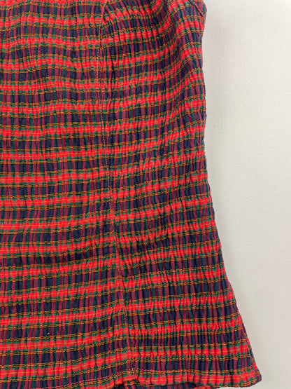 Gingham Boat Neck Top
