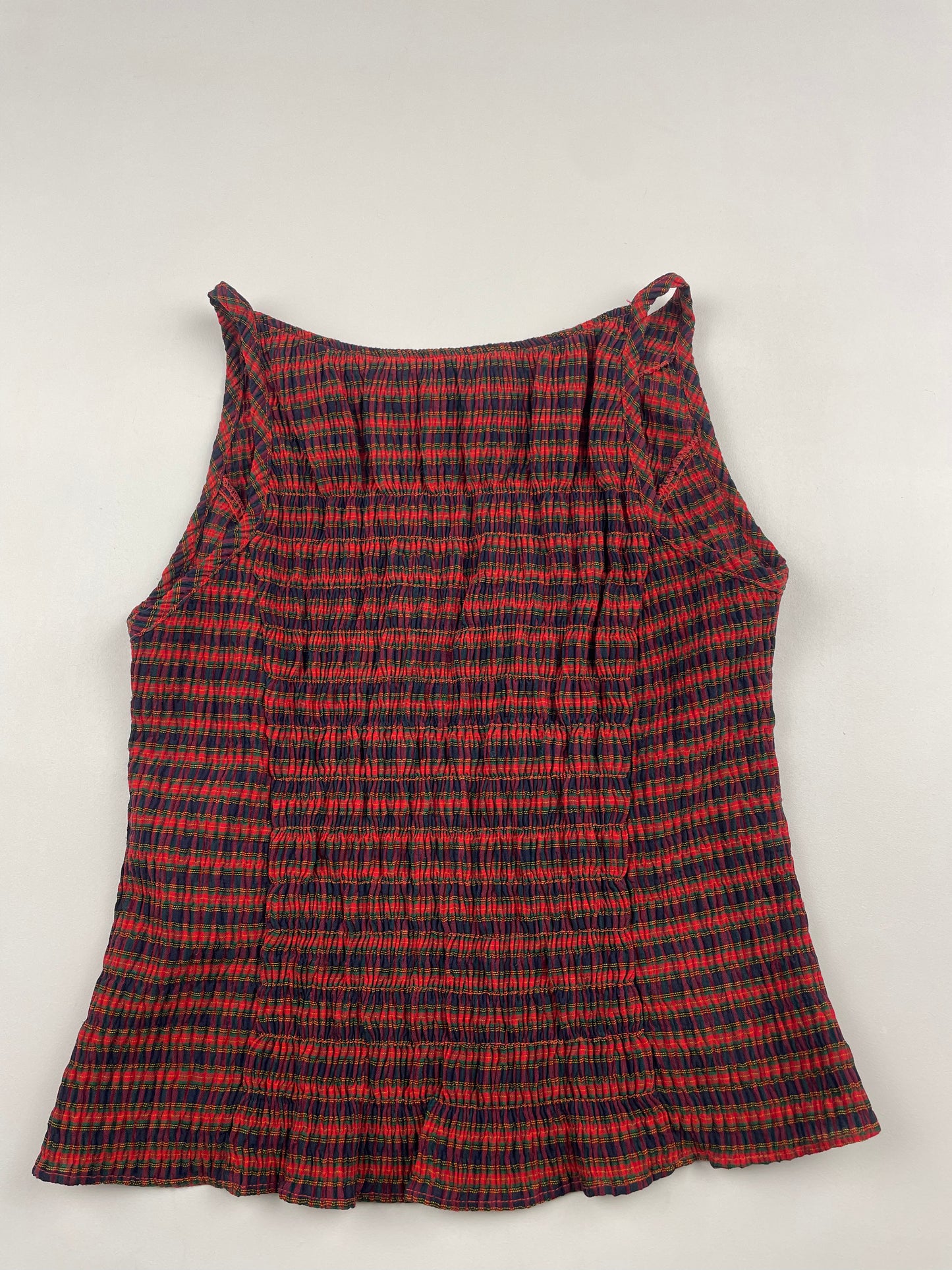 Gingham Boat Neck Top