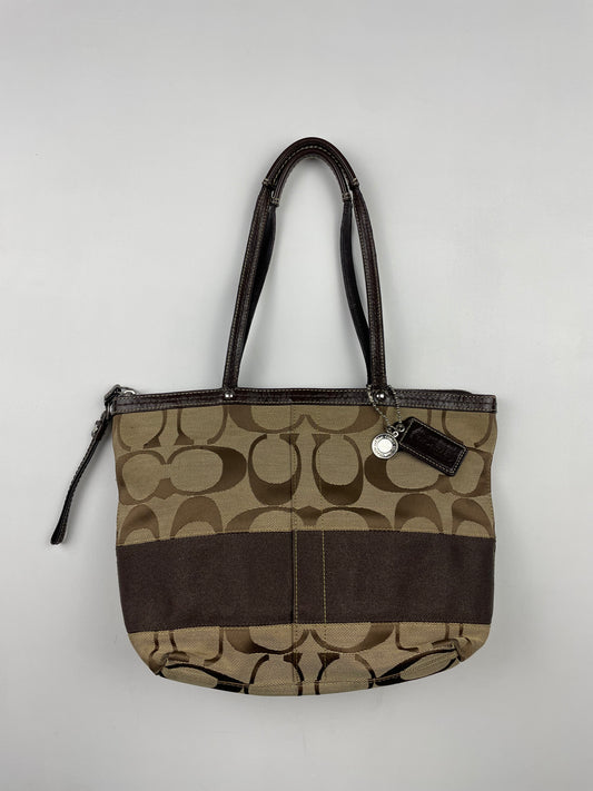 Coach Signature Stripe Mini Tote Bag