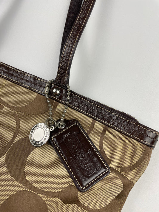 Coach Signature Stripe Mini Tote Bag