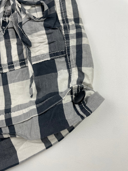 Plaid Mini Shorts with Tie