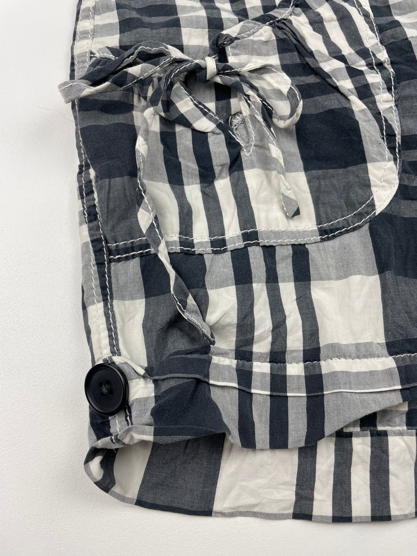 Plaid Mini Shorts with Tie