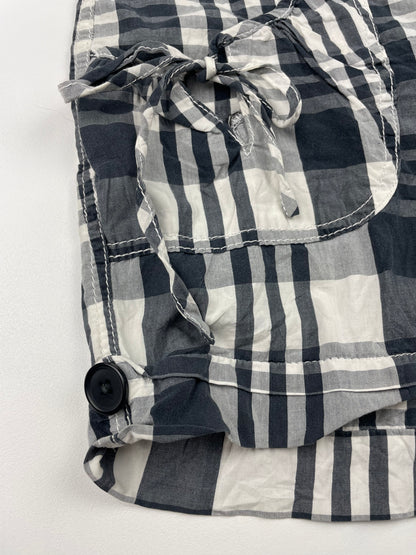 Plaid Mini Shorts with Tie