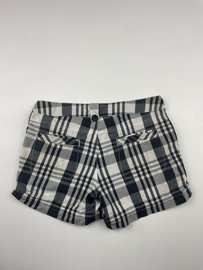 Plaid Mini Shorts with Tie