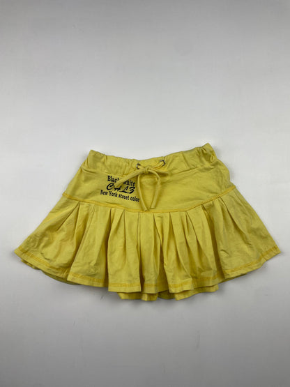 Yellow Pleated Mini Skirt