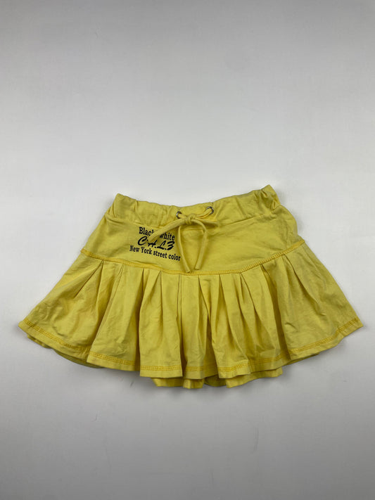 Yellow Pleated Mini Skirt