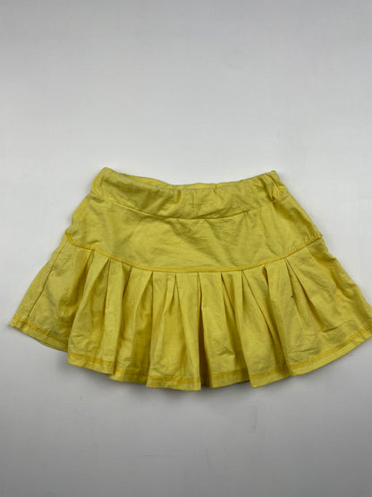 Yellow Pleated Mini Skirt