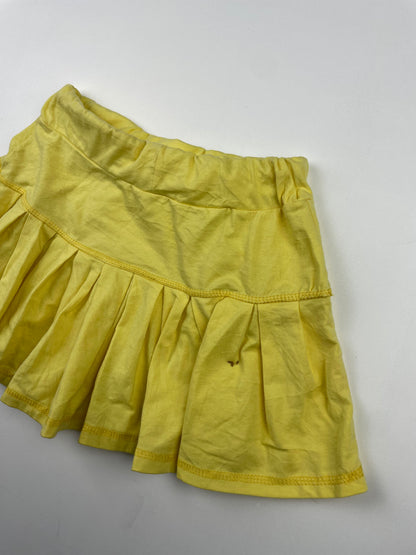 Yellow Pleated Mini Skirt