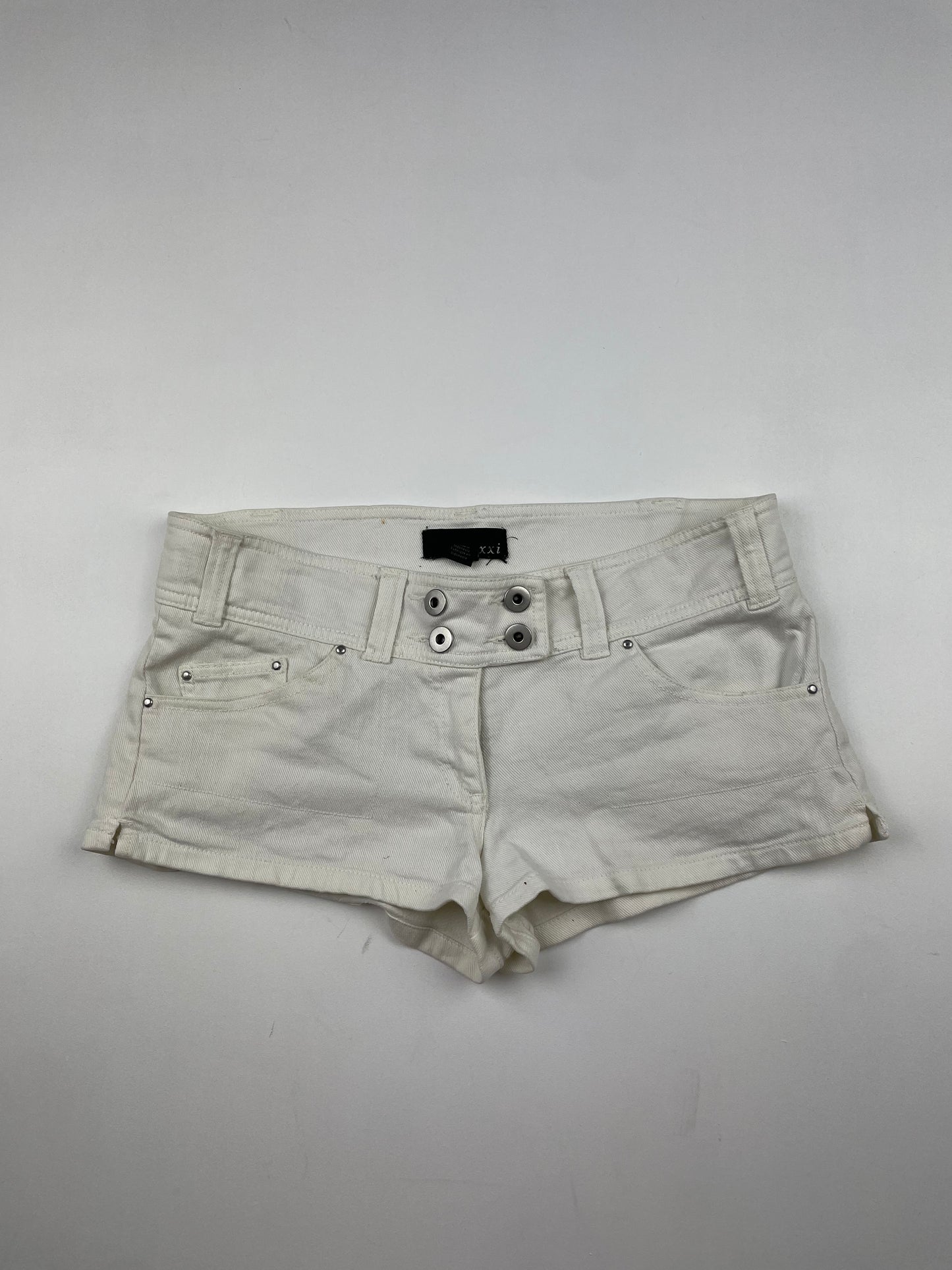 White Denim Mini Shorts