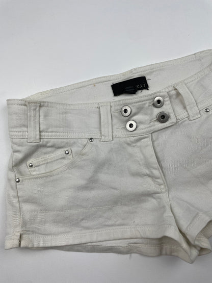 White Denim Mini Shorts